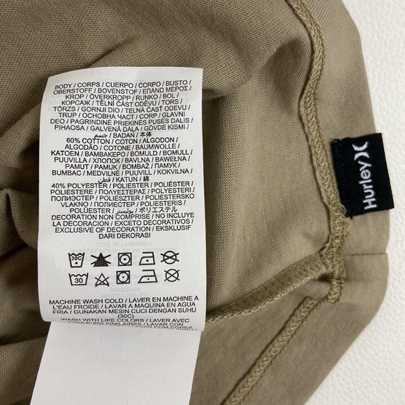 NWOT Hurley Tee Surf and Enjoy khaki brown super soft, preshrunk cotton Size M - Picture 10 of 10
